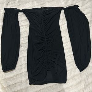 Tight off the shoulder black dress